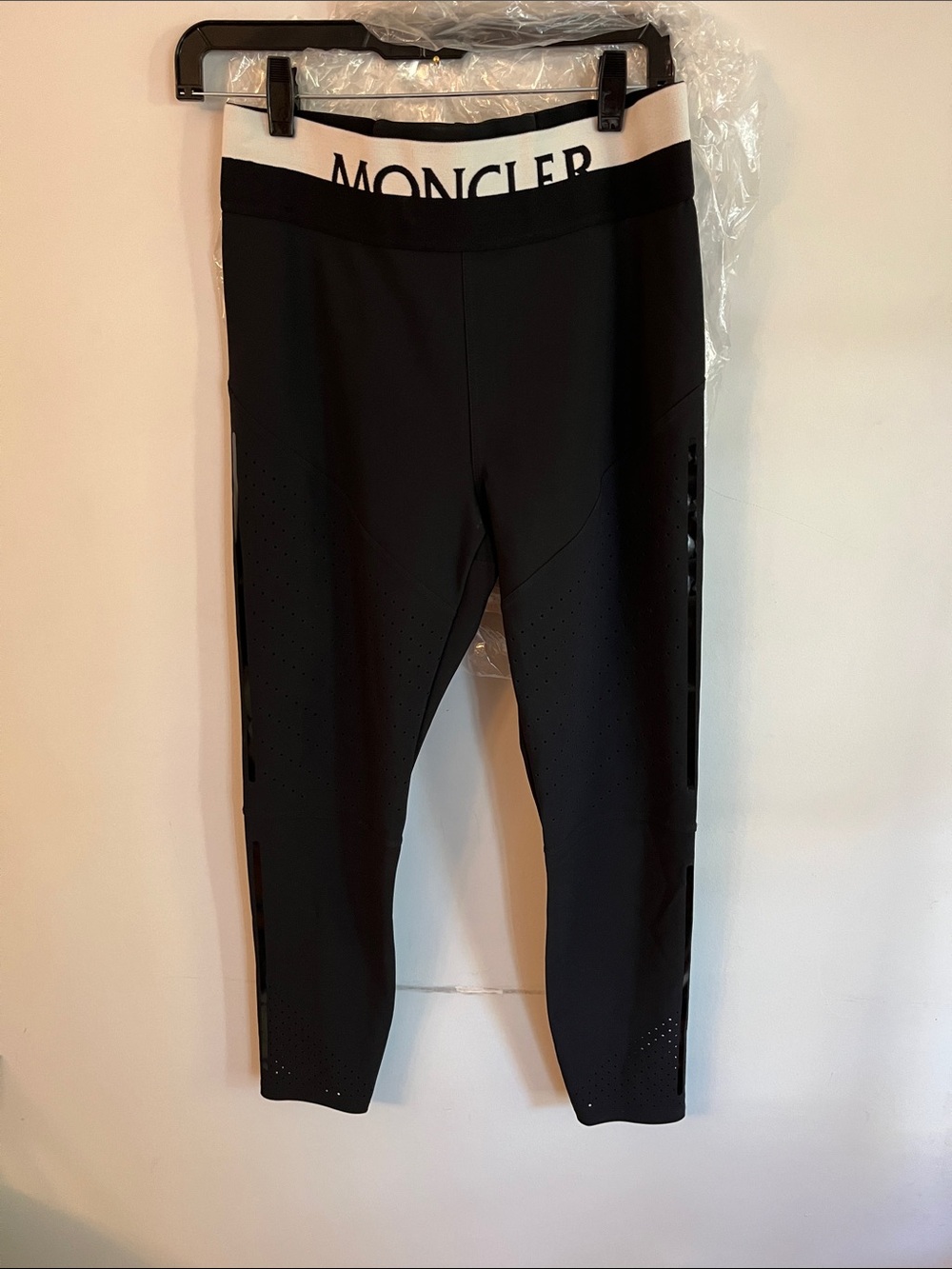 NWT Moncler Black Jogger Pantalone with White Branded Waistband Sz L